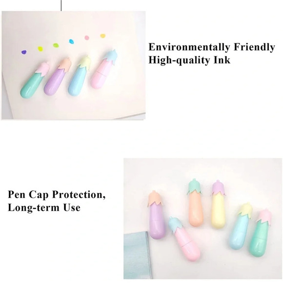 KAWAII Eggplant 🍆 Highlighters - Picture 6 of 9